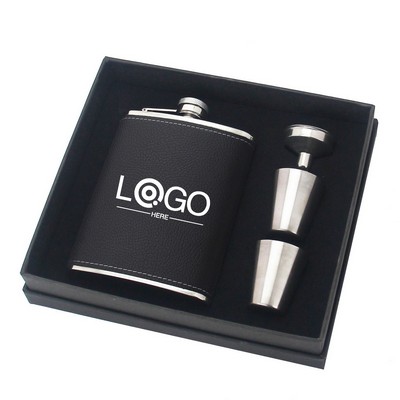 8 Oz Hip Flask For Liquor Gift Set