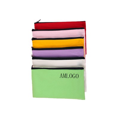 Secure Zipper Closure PU Leather Bank Bag