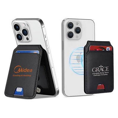 Magnetic Phone Wallet for iPh 12/13/14/15, Leather Card Holder, Rfid blocking