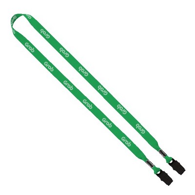 5/8" Dye-Sublimated Tubular Double Bulldog Clip Lanyard